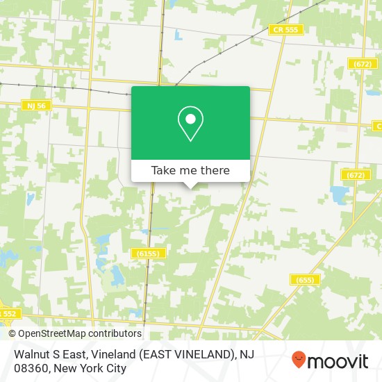 Mapa de Walnut S East, Vineland (EAST VINELAND), NJ 08360
