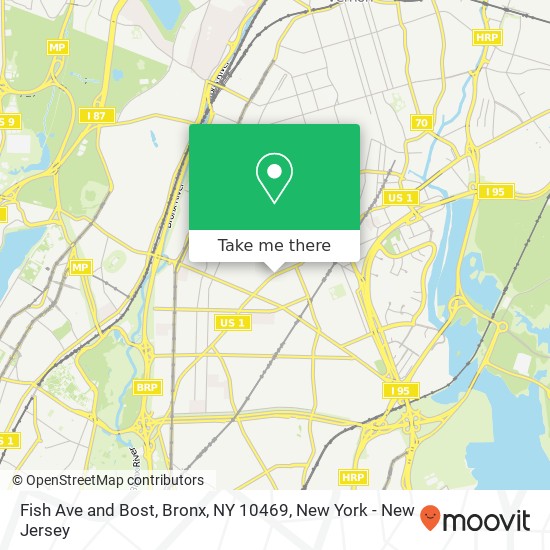 Mapa de Fish Ave and Bost, Bronx, NY 10469