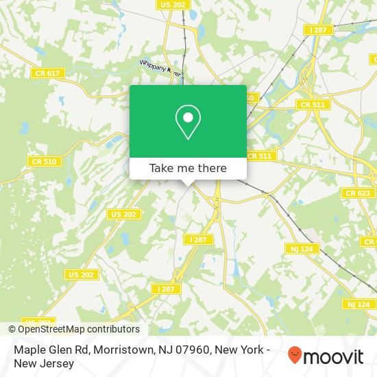 Mapa de Maple Glen Rd, Morristown, NJ 07960