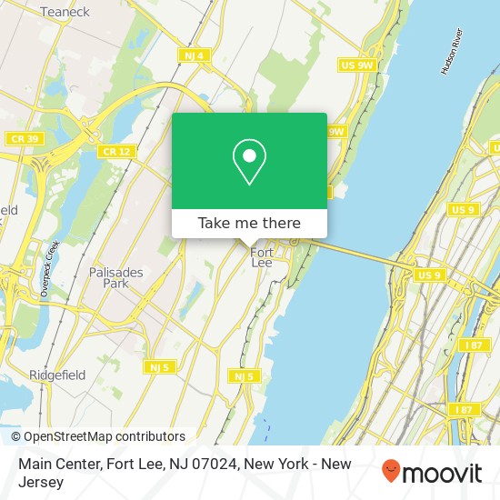 Mapa de Main Center, Fort Lee, NJ 07024