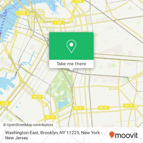 Mapa de Washington East, Brooklyn, NY 11225