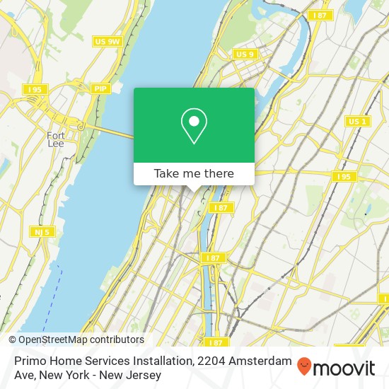 Primo Home Services Installation, 2204 Amsterdam Ave map