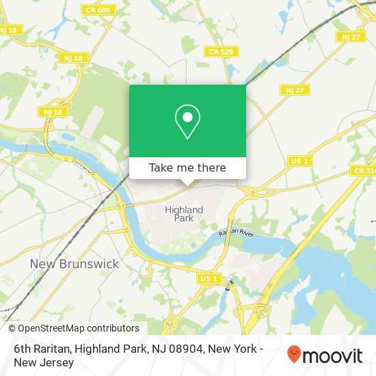 Mapa de 6th Raritan, Highland Park, NJ 08904