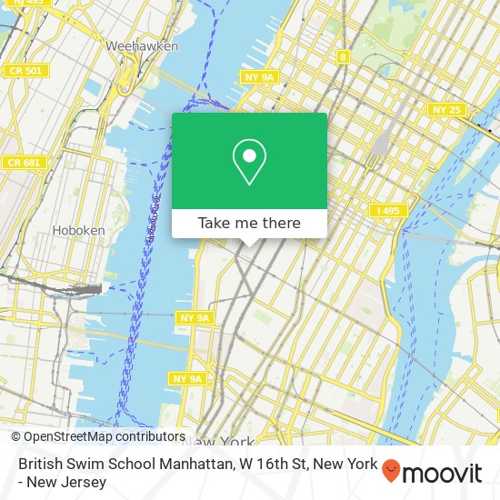 Mapa de British Swim School Manhattan, W 16th St