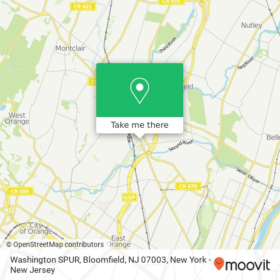 Washington SPUR, Bloomfield, NJ 07003 map