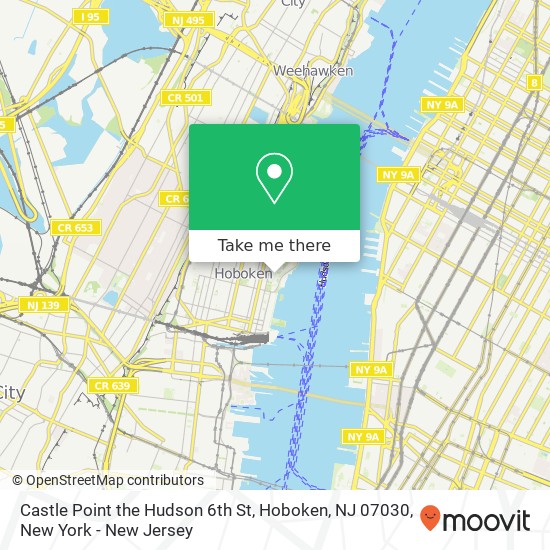 Mapa de Castle Point the Hudson 6th St, Hoboken, NJ 07030