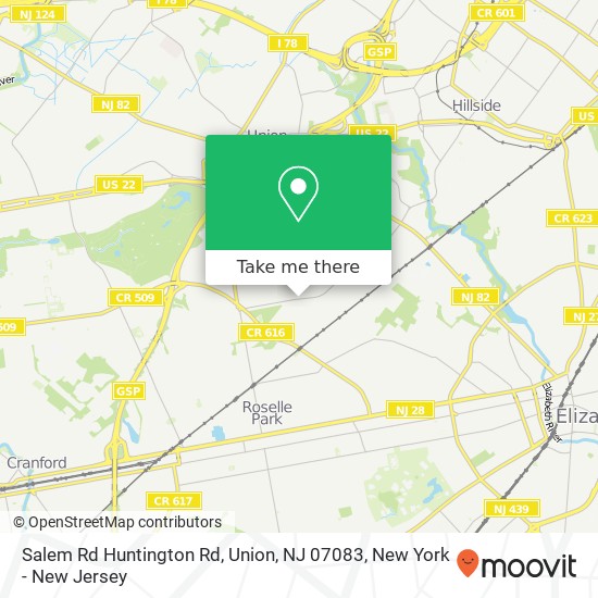 Salem Rd Huntington Rd, Union, NJ 07083 map