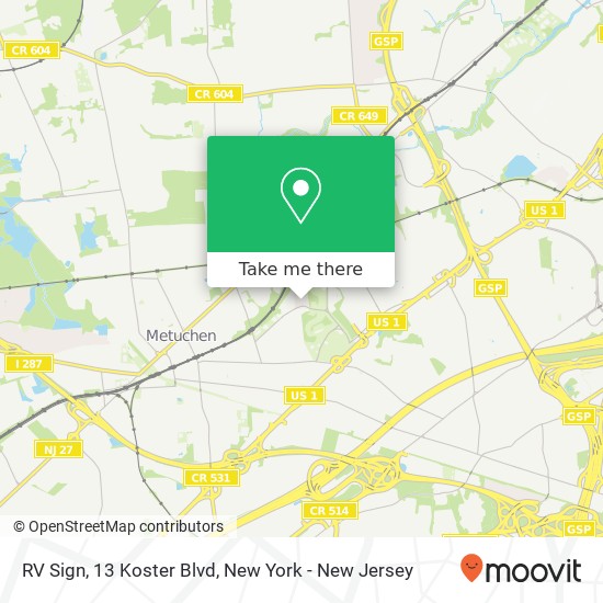 Mapa de RV Sign, 13 Koster Blvd