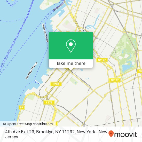 Mapa de 4th Ave Exit 23, Brooklyn, NY 11232