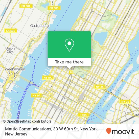 Mapa de Mattio Communications, 33 W 60th St