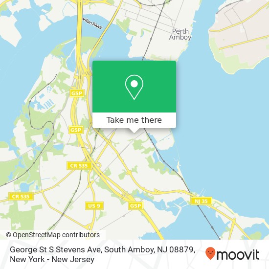 Mapa de George St S Stevens Ave, South Amboy, NJ 08879