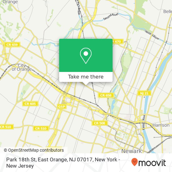 Park 18th St, East Orange, NJ 07017 map