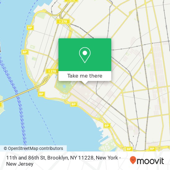 Mapa de 11th and 86th St, Brooklyn, NY 11228