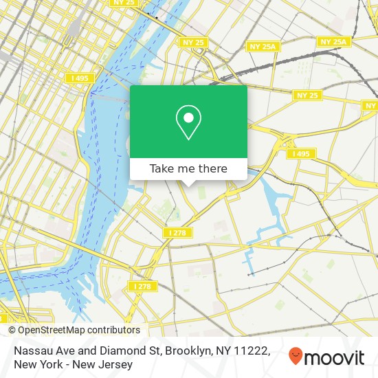 Mapa de Nassau Ave and Diamond St, Brooklyn, NY 11222