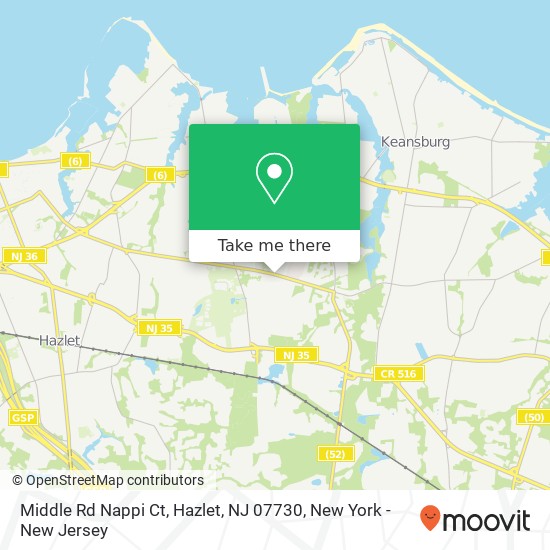 Mapa de Middle Rd Nappi Ct, Hazlet, NJ 07730