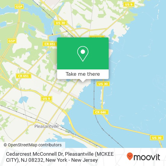 Mapa de Cedarcrest McConnell Dr, Pleasantville (MCKEE CITY), NJ 08232