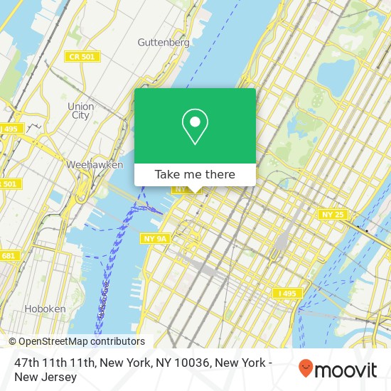 Mapa de 47th 11th 11th, New York, NY 10036