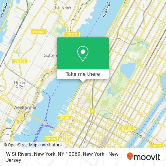 Mapa de W St Rivers, New York, NY 10069