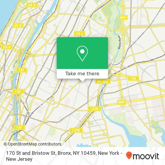 170 St and Bristow St, Bronx, NY 10459 map