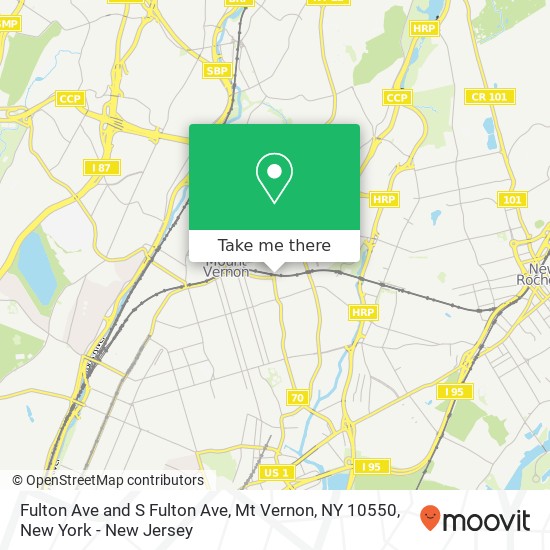 Mapa de Fulton Ave and S Fulton Ave, Mt Vernon, NY 10550