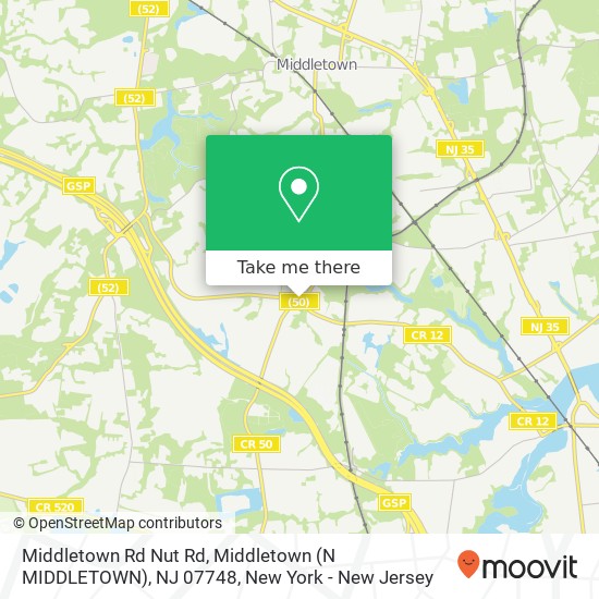 Mapa de Middletown Rd Nut Rd, Middletown (N MIDDLETOWN), NJ 07748