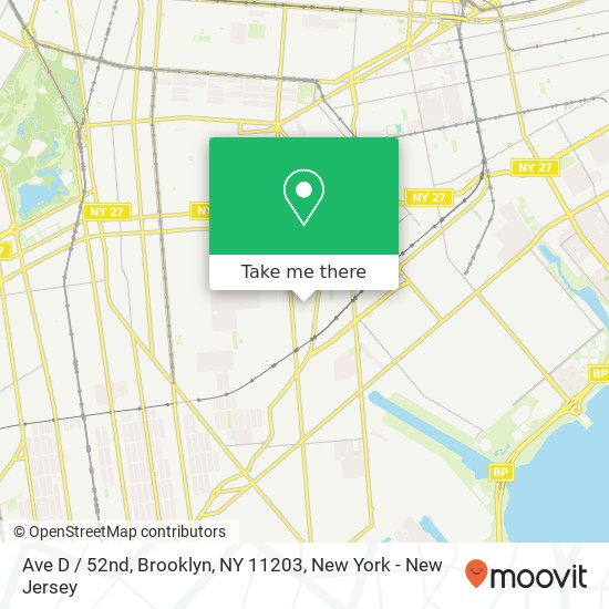 Mapa de Ave D / 52nd, Brooklyn, NY 11203