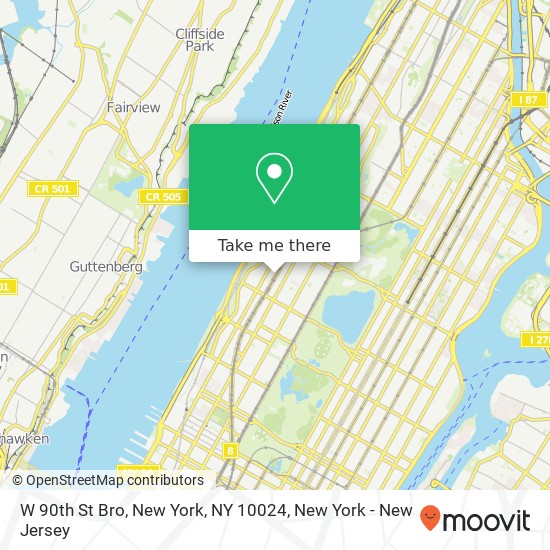 Mapa de W 90th St Bro, New York, NY 10024