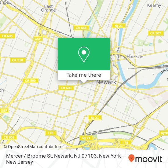 Mercer / Broome St, Newark, NJ 07103 map