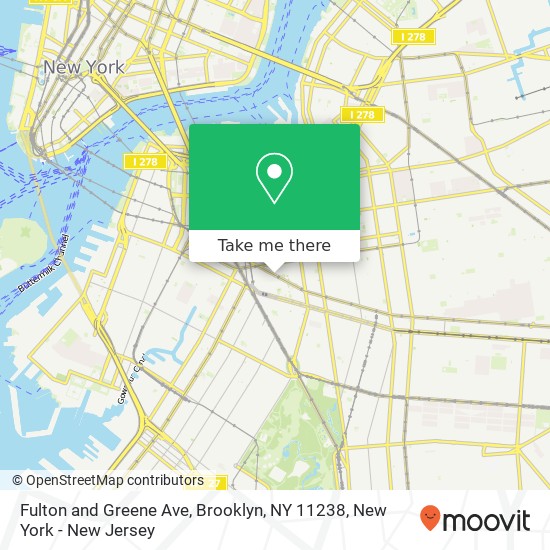 Fulton and Greene Ave, Brooklyn, NY 11238 map