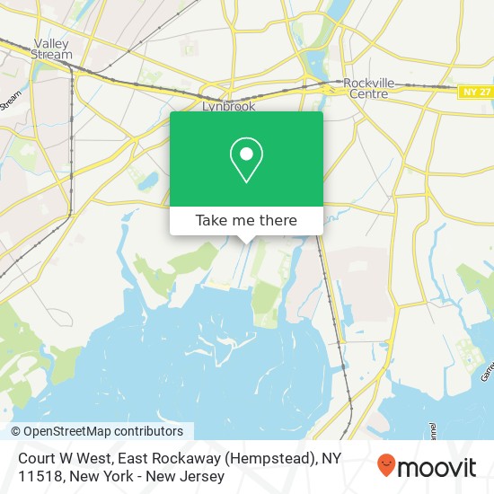 Mapa de Court W West, East Rockaway (Hempstead), NY 11518