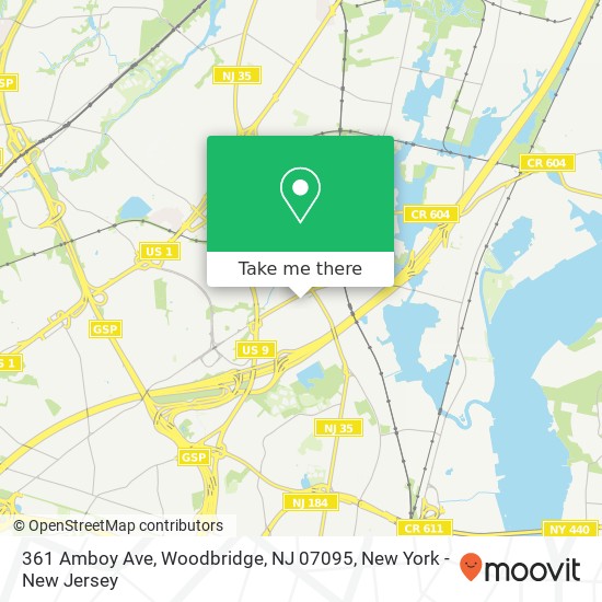 Mapa de 361 Amboy Ave, Woodbridge, NJ 07095