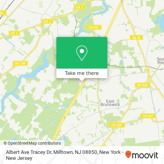 Mapa de Albert Ave Tracey Dr, Milltown, NJ 08850