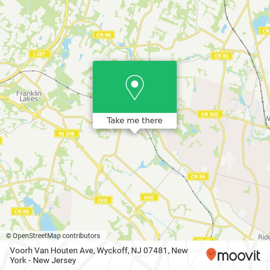 Mapa de Voorh Van Houten Ave, Wyckoff, NJ 07481