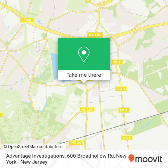 Mapa de Advantage Investigations, 600 Broadhollow Rd