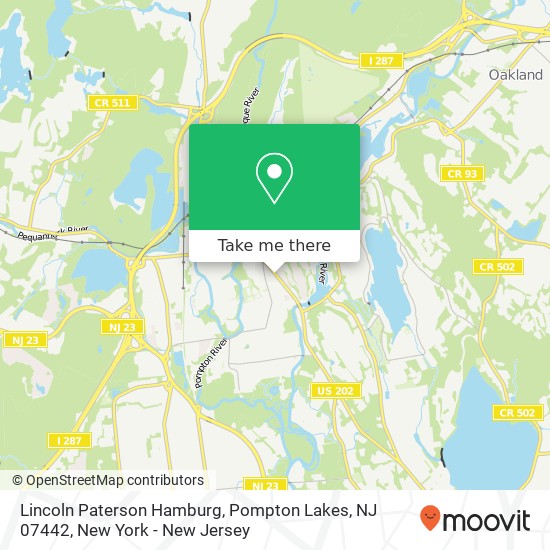 Mapa de Lincoln Paterson Hamburg, Pompton Lakes, NJ 07442