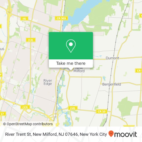 Mapa de River Trent St, New Milford, NJ 07646