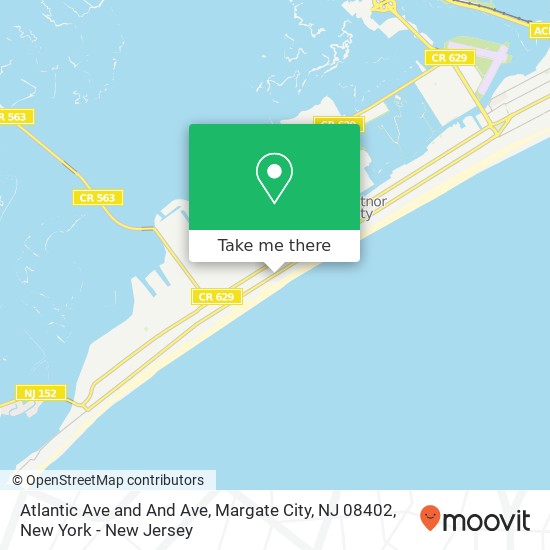 Mapa de Atlantic Ave and And Ave, Margate City, NJ 08402