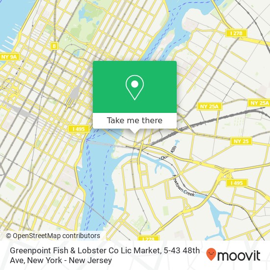 Mapa de Greenpoint Fish & Lobster Co Lic Market, 5-43 48th Ave