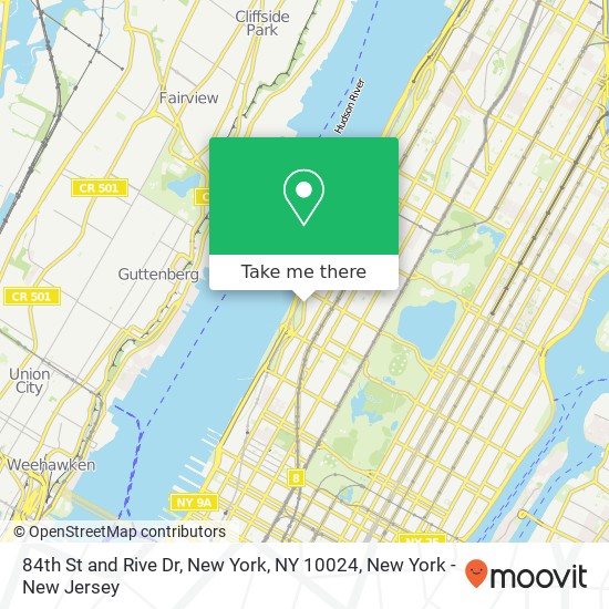 84th St and Rive Dr, New York, NY 10024 map