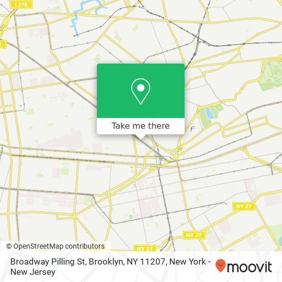 Mapa de Broadway Pilling St, Brooklyn, NY 11207