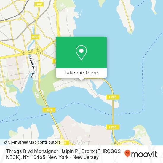 Throgs Blvd Monsignor Halpin Pl, Bronx (THROGGS NECK), NY 10465 map