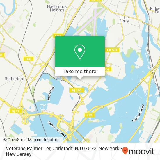 Mapa de Veterans Palmer Ter, Carlstadt, NJ 07072