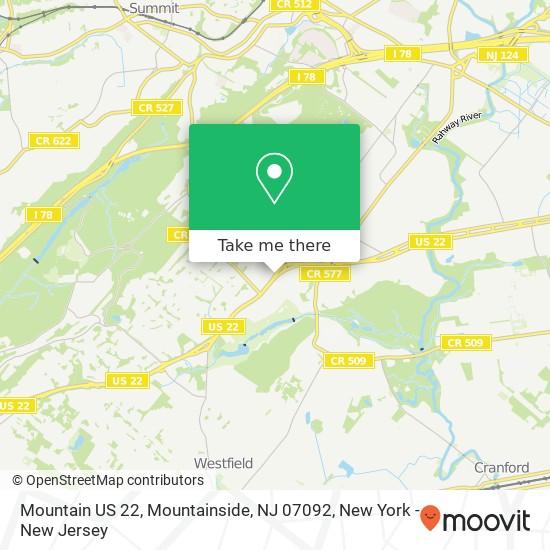 Mapa de Mountain US 22, Mountainside, NJ 07092