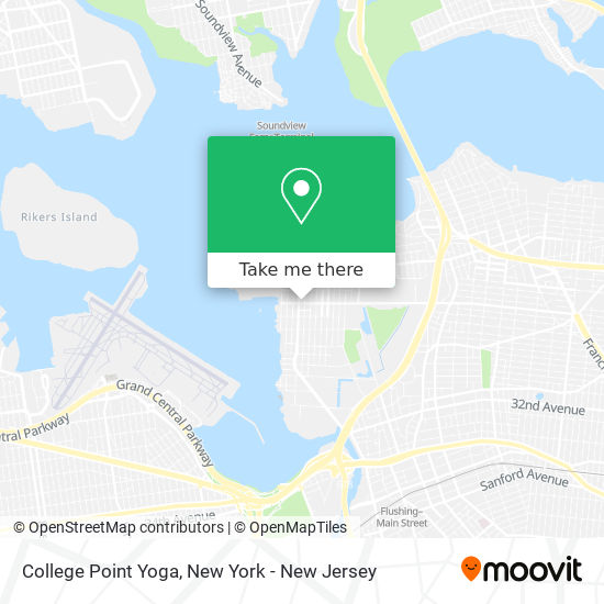 College Point Yoga map