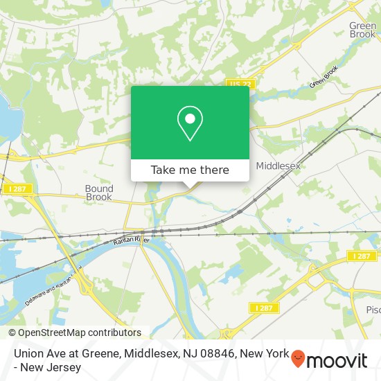 Mapa de Union Ave at Greene, Middlesex, NJ 08846