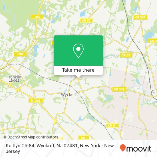 Mapa de Kaitlyn CR-84, Wyckoff, NJ 07481