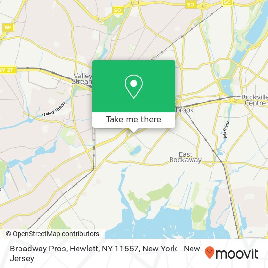 Mapa de Broadway Pros, Hewlett, NY 11557