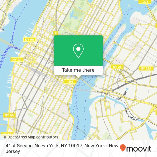 Mapa de 41st Service, Nueva York, NY 10017