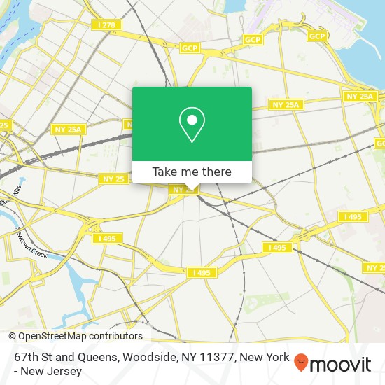 67th St and Queens, Woodside, NY 11377 map