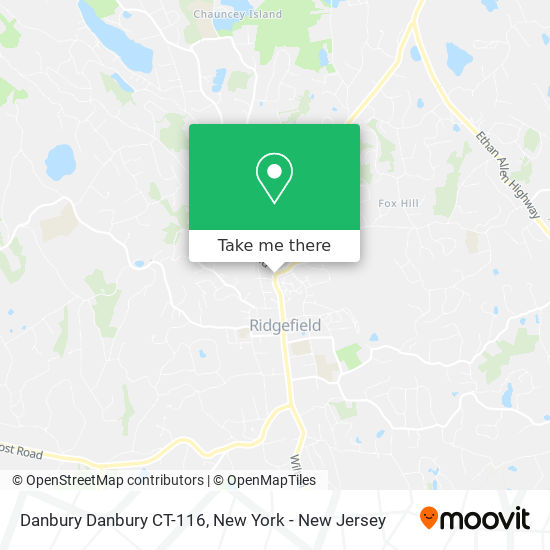 Mapa de Danbury Danbury CT-116